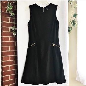 Sharagano Sleeveless Dress Black Gold Zipper 6